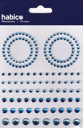 habico assorted blue rhinestones (10 rows)