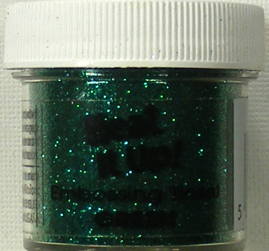 heat it up tinsel green embossing powder