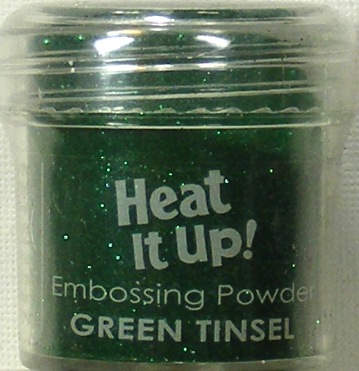 heat it up green tinsel embossing powder