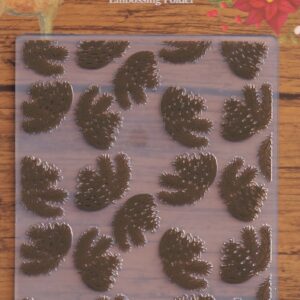 hobbycraft winter woodland pine cone embossing folder