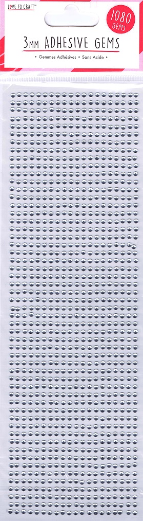 love to craft 3mm adhesive gems (silver)
