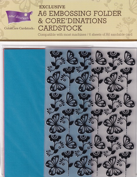 papercraft essentials a6 embossing folder & core'dinates card stock