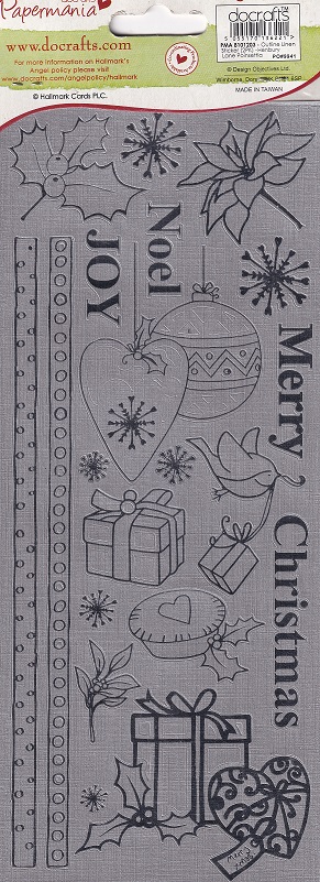 papermania henbury lane outline linen stickers poinsettia