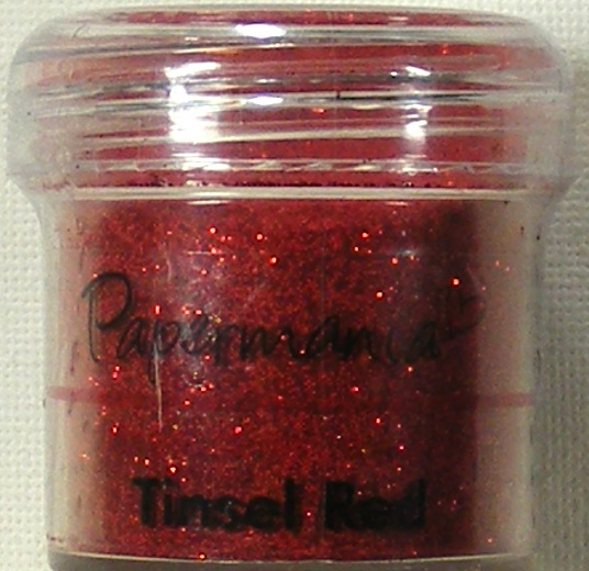 papermania tinsel red embossing powder