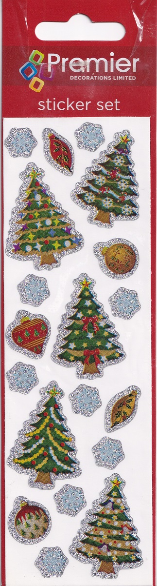 premier decorations holographic christmas tree stickers