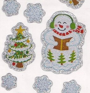 premier decorations holographic snowmen stickers