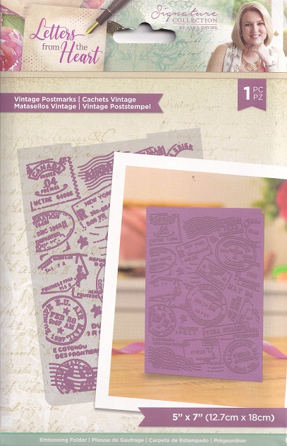 sara davies letters from the heart vintage postmarks embossing folder