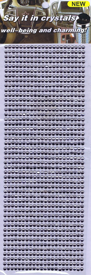 say it in crystals 3mm faceted silver self adhesive crystals (1034 pc)