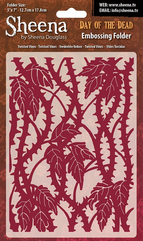 sheena douglass day of the dead twisted vines embossing folder