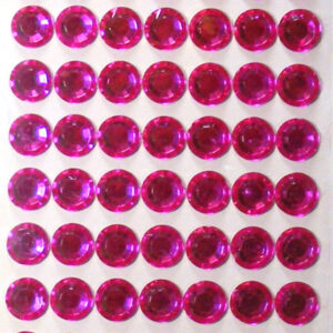 sifcon craft gem stickers cerise round bevelled 12mm