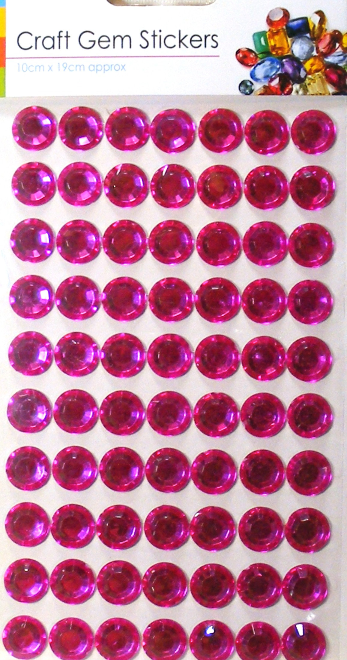 sifcon craft gem stickers cerise round bevelled 12mm