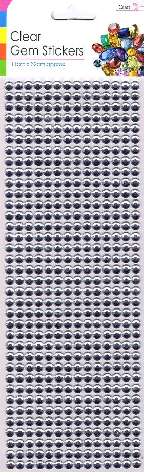 sifcon 7mm faceted clear gem stickers