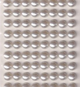 sifcon gem stickers 10mm white flat back pearls (96)