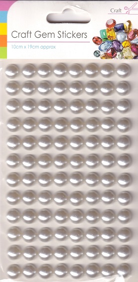 sifcon gem stickers 10mm white flat back pearls (96)