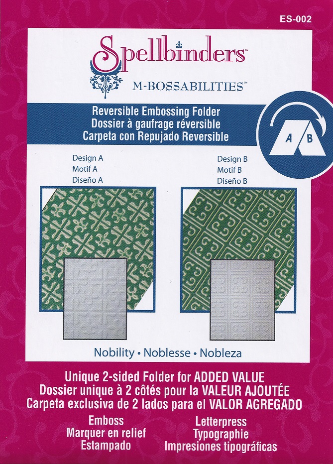 spellbinders m bossabilities reversible embossing folder nobility