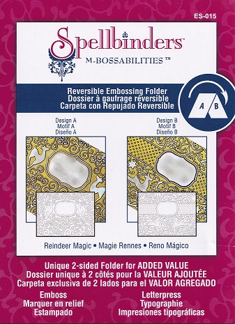 spellbinders m bossabilities reversible embossing folder reindeer magic