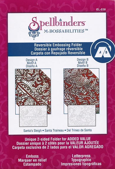 spellbinders m bossabilities reversible embossing folder santa's sleigh