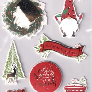 tjm ltd festive feeling christmas 3d stickers (gnome)