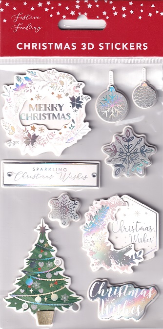 tjm ltd festive feeling christmas 3d stickers (sentiments)
