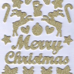 tjm merry christmas gold foamy stickers