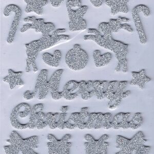 tjm merry christmas silver foamy stickers