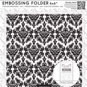 xcut 6x6 damask background embossing folder