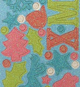 Christmas Chipboard Glitter Shapes