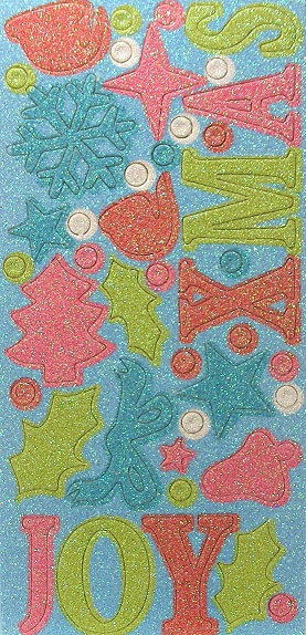 Christmas Chipboard Glitter Shapes