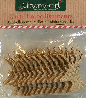 Christmas Craft - Craft Embellishments Reindeer Heads (12pk)