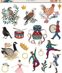 Craft Consortium - 12 Days Of Christmas Rub On Transfers