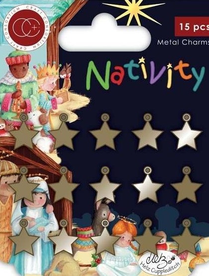 Craft Consortium - Nativity - Metal Star Charms