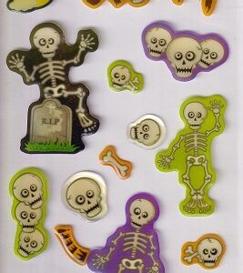 Craft Planet - Halloween Dome Stickers - Spooky Skeletons