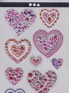 Creotime - Hearts Rhinestone Stickers