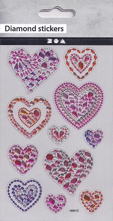 Creotime - Hearts Rhinestone Stickers