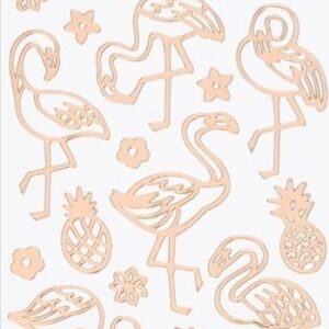 Docrafts - Anita's Flamingo's Rose Gold On White Outline Stickers