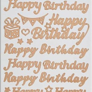 Docrafts - Anita's Outline Stickers - Happy Birthday (Rose Gold)