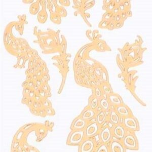 Docrafts - Anita's Outline Stickers - Peacocks (Rose Gold)