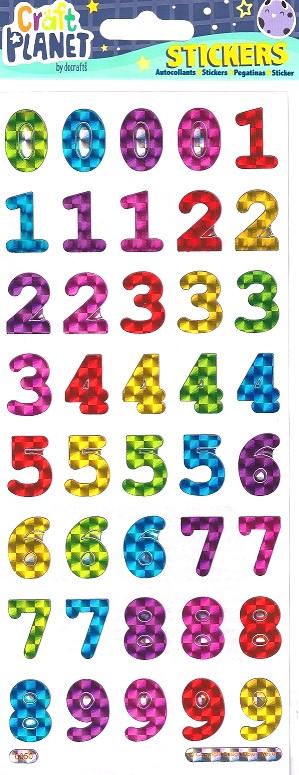 Docrafts - Craft Planet Fun Stickers Bold Reflective Numbers