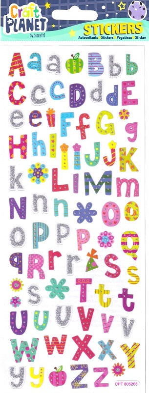 Docrafts - Craft Planet Fun Stickers Funky Alphabet