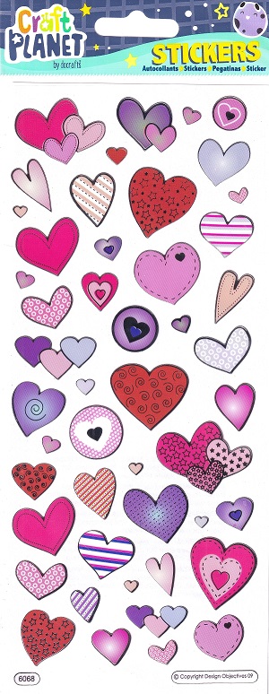 Docrafts - Craft Planet Fun Stickers Love Hearts