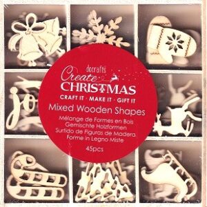 Docrafts - Create Christmas Mixed Wooden Shapes - Christmas Icons