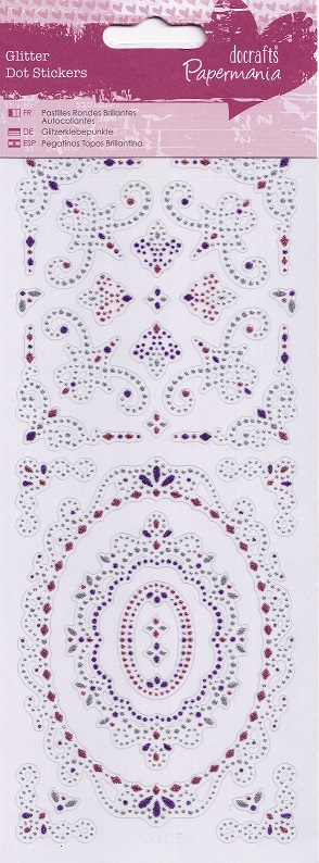 Docrafts Papermania - Glitter Dot Stickers Frames & Flourishes