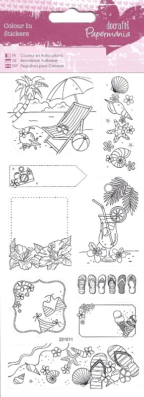 Docrafts Papermania - Colour In Stickers Seaside