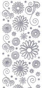 Docrafts Papermania - Glitterations Silver Flowers