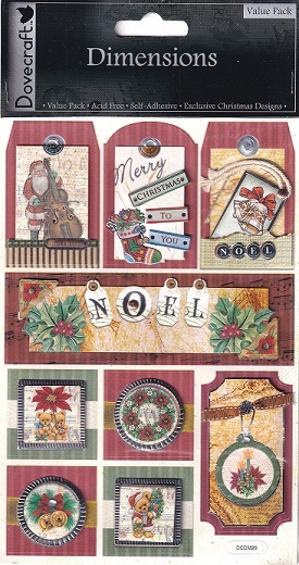 Dovecraft - 3D Dimensions Noel Christmas Stickers