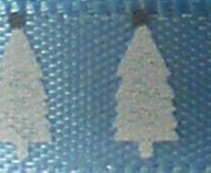 Dovecraft - Creative Ribbons - White Christmas Trees (Grosgrain)