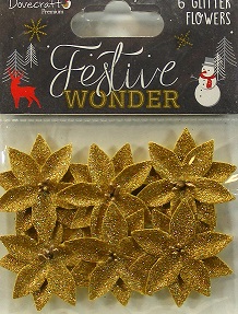 Dovecraft - Festive Wonder - Glitter Flowers