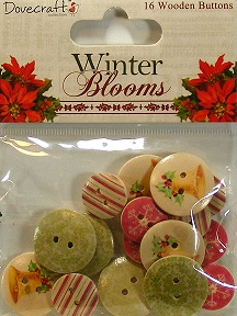 Dovecraft - Winter Blooms Wooden Buttons