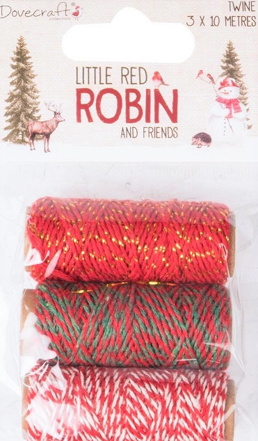 Dovecrafts - Little Red Robin And Friends Twine (3pk)