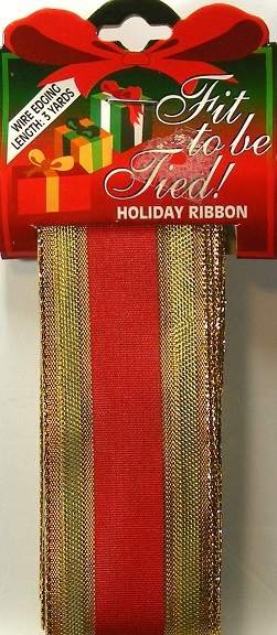 Fit To Be Tied - Holiday Ribbon (Red & Gold)